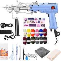 Kit de démarrage de pistolet à tufting 2 en 1 pour la fabrication de tapis en boucle et en coupe pour débutants