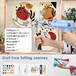 Kit de démarrage de pistolet à tufting 2 en 1 pour la fabrication de tapis en boucle et en coupe pour débutants