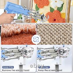 Kit de démarrage de pistolet à tufting 2 en 1 pour la fabrication de tapis en boucle et en coupe pour débutants