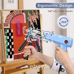 Kit de démarrage de pistolet à tufting 2 en 1 pour la fabrication de tapis en boucle et en coupe pour débutants