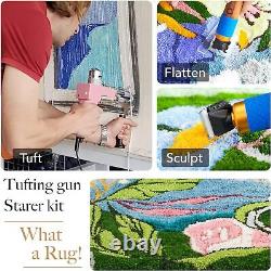 Kit de démarrage de pistolet à tufting avec tondeuse à tapis artufting 2 en 1 coupe à poils et boucle P