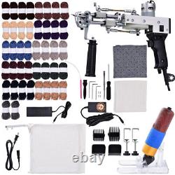 Kit de démarrage de pistolet à tufting de tapis avec cadre, y compris un coupe-tapis et un pistolet à boucle.