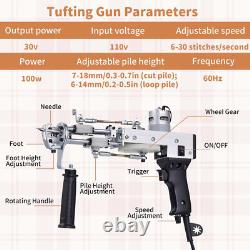Kit de démarrage de pistolet à tufting de tapis avec cadre, y compris un coupe-tapis et un pistolet à boucle.