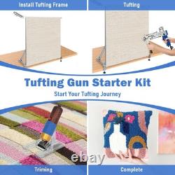 Kit de démarrage pour pistolet de tufting, pistolet de tufting avec kit de fabrication de tapis et tondeuse à moquette, pistolet à tapis