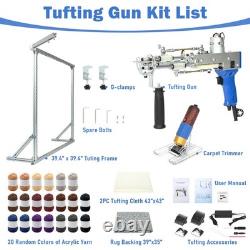Kit de démarrage pour pistolet de tufting, pistolet de tufting avec kit de fabrication de tapis et tondeuse à moquette, pistolet à tapis