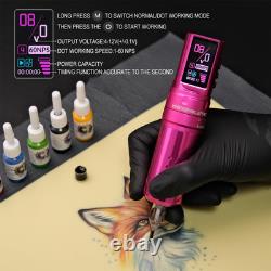 Kit de machine à tatouer 80PCS avec 7 courses réglables, capacité de 1 800 mAh remplacement