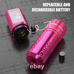 Kit de machine à tatouer 80PCS avec 7 courses réglables, capacité de 1 800 mAh remplacement