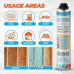 Kit de mousse de spray d'isolation thermique et thermique (12x32,8 oz), nettoyant pour mousse et pistolet à mousse