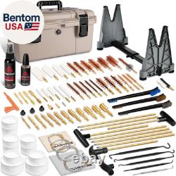 Kit de nettoyage d'armes universel deluxe avec support ajustable, très efficace.