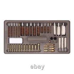 Kit de nettoyage universel pour armes à feu 65 pièces boîte à outils pistolet carabine fusil à pompe multic calibre