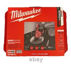 Kit de nettoyeur de drains Milwaukee 2572B-21 M12 AIRSNAKE avec pistolet à air 12V, batterie 2,0Ah