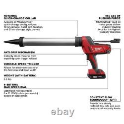 Kit de pistolet à adhésif en aluminium de 20 oz Milwaukee Tool 2642-21CT M18 18V NOUVEAU