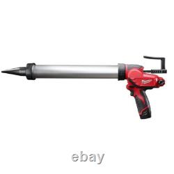 Kit de pistolet à adhésif sans fil Milwaukee avec chargeur de batterie 12 volts 20 oz en aluminium
