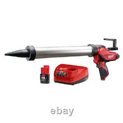 Kit de pistolet à calfeutrer en aluminium Milwaukee 2442-21 M12 style saucisse US