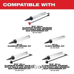 Kit de pistolet à calfeutrer et à adhésif Milwaukee M12 20 oz, baril en aluminium/saucisse