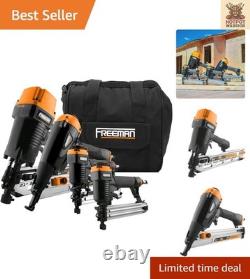 Kit de pistolet à clous pneumatique P4FRFNCB 4 pièces pour charpente et finition avec sac