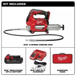Kit de pistolet à graisse Milwaukee 2646-21CT M18 18V à 2 vitesses avec tuyau de 48 pouces