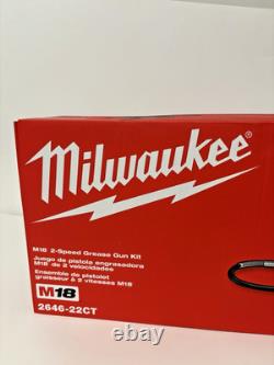 Kit de pistolet à graisse Milwaukee 2646-22CT 18V 10 000 psi modèle professionnel robuste nouveau modèle