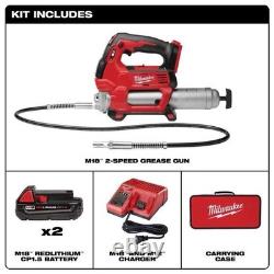 Kit de pistolet à graisse Milwaukee 2646-22CT 18V 10 000 psi modèle professionnel robuste nouveau modèle