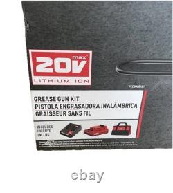 Kit de pistolet à graisse Porter Cable 20 V Max neuf dans sa boîte, comprend batterie, chargeur et sac de rangement