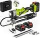 Kit De Pistolet &agrave; Graisse &eacute;lectrique 12000 Psi 2-en-1 Aliment&eacute; Par Batterie Vert