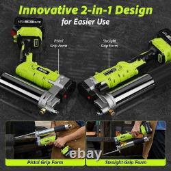 Kit de pistolet à graisse électrique 12000 PSI 2-en-1 alimenté par batterie vert