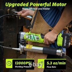 Kit de pistolet à graisse électrique 12000 PSI 2-en-1 alimenté par batterie vert