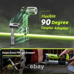 Kit de pistolet à graisse électrique 12000 PSI 2-en-1 alimenté par batterie vert