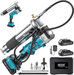 Kit de pistolet à graisse électrique 2-en-1 12 000 PSI, 5,3 oz/min à haut débit, sans fil Desi