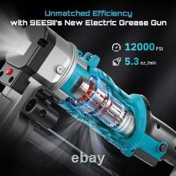 Kit de pistolet à graisse électrique 2-en-1 12 000 PSI, 5,3 oz/min à haut débit, sans fil Desi