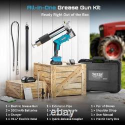 Kit de pistolet à graisse électrique 2-en-1 12 000 PSI, 5,3 oz/min à haut débit, sans fil Desi