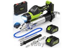 Kit de pistolet à graisse électrique Ristow 15000 PSI LED, flexible de 40, sans balais, batteries 2-4 Ah
