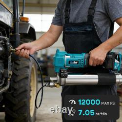 Kit de pistolet à graisse électrique sans fil 21 V, 12 000 PSI haute pression, 7,05 oz/min, Var