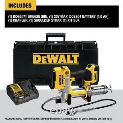 Kit de pistolet à graisse sans fil DEWALT DCGG571M1 20V MAX Lithium-Ion (4 Ah) NOUVEAU ÉTATS-UNIS