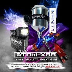 Kit de pistolet à peinture Atom X88 INFINITY LVLP avec buses de 1.3/1.4 mm pour travaux de peinture automobile