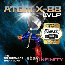 Kit de pistolet à peinture Atom X88 INFINITY LVLP avec buses de 1.3/1.4 mm pour travaux de peinture automobile