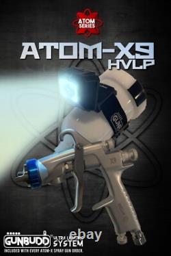 Kit de pistolet à peinture Atom X9 Mini HVLP + Pistolet GunBudd Ultra léger gratuit pour peinture automobile