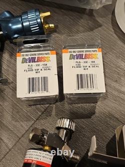 Kit de pistolet à peinture Devilbiss FLG-654 Finishline HVLP à solvant avec buses de 1.3, 1.5, 1.8