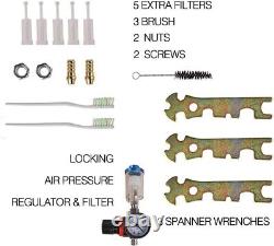 Kit de pistolet à peinture HVLP polyvalent avec 3 buses, tasse de 600cc et accessoires pratiques.