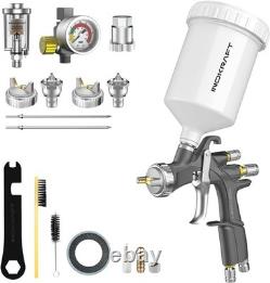 Kit de pistolet à peinture InoKraft D1 LVLP, pistolet à peinture avec buses de 1,3/1,5/1,7 mm