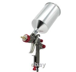Kit de pistolet à peinture LVLP avec buse de 1,3 mm/1,4 mm, godet en aluminium, manomètre d'air