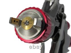 Kit de pistolet à peinture LVLP avec buse de 1,3 mm/1,4 mm, godet en aluminium, manomètre d'air
