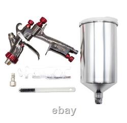 Kit de pistolet à peinture LVLP avec buse de 1,3 mm/1,4 mm, godet en aluminium, manomètre d'air