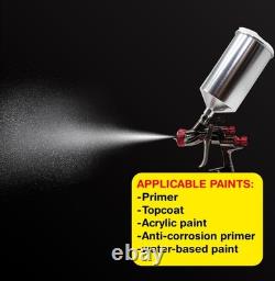 Kit de pistolet à peinture LVLP avec buse de 1,3 mm/1,4 mm, godet en aluminium, manomètre d'air