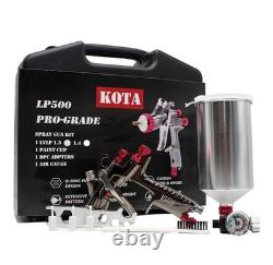 Kit de pistolet à peinture LVLP avec buse de 1,3 mm/1,4 mm, godet en aluminium, manomètre d'air