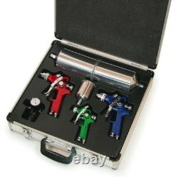 Kit de pistolet à peinture Titan 19221 Pro Gravity HVLP revêtu de couleur pour base, détail, finition transparente