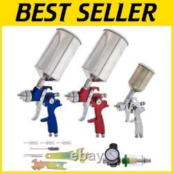 Kit de pistolet à peinture avec tasses et régulateur d'air, set de 3