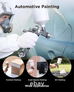 Kit de pistolet à peinture pneumatique InoKraft D1 LVLP avec buse de 1,3 mm pour voitures et bricolage