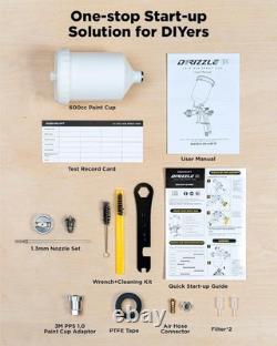 Kit de pistolet à peinture pneumatique InoKraft D1 LVLP avec buse de 1,3 mm pour voitures et bricolage