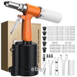 Kit de pistolet à rivets pneumatique avec 500 rivets de 3/32 à 1/4, outil robuste